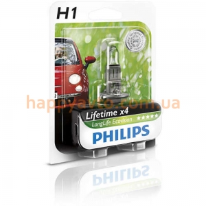 Автолампа PHILIPS H1 12V 55W LongLife EcoVision (12258LLECOB1)